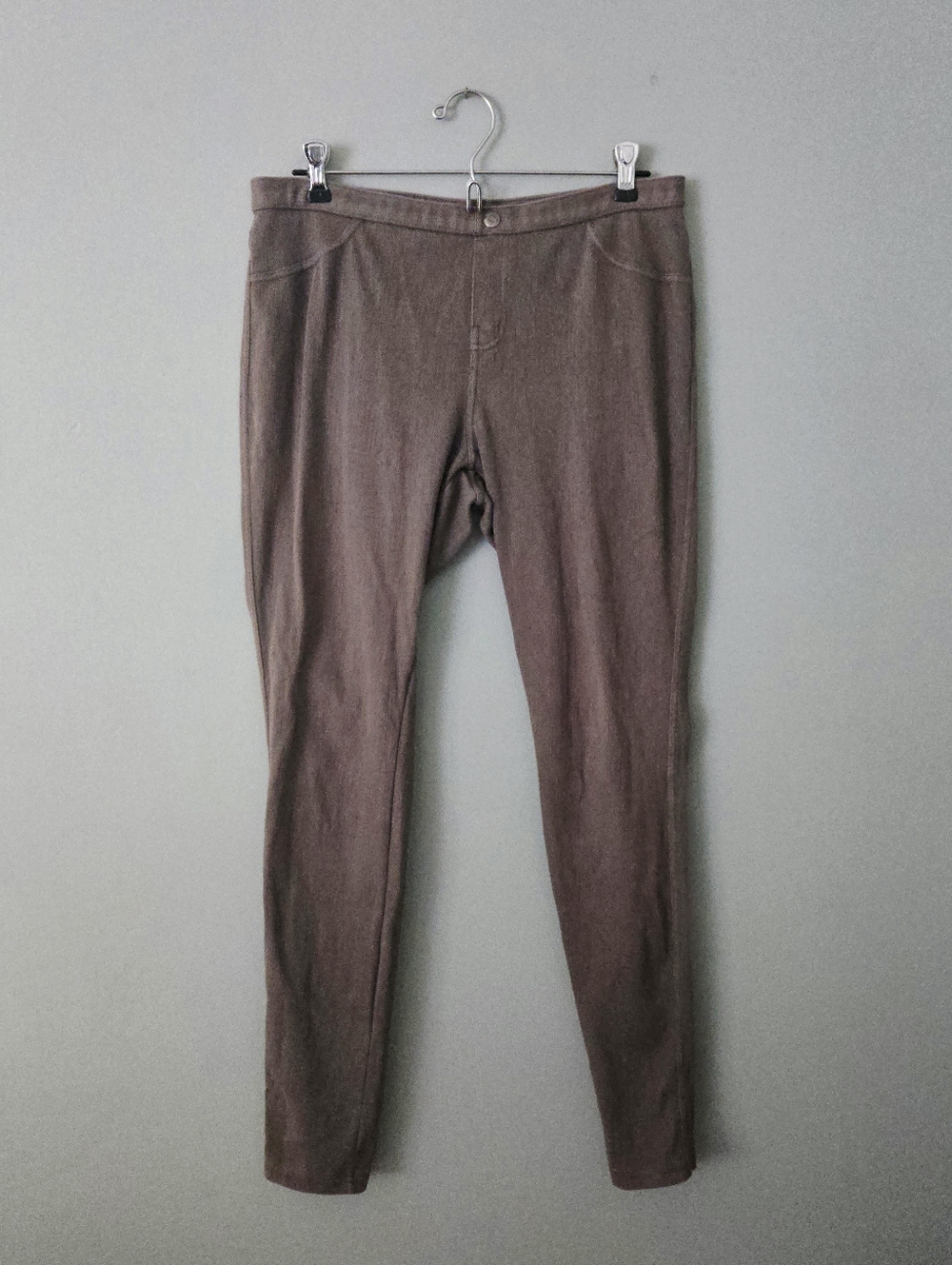 Vera Wang Simply Vera Khaki Army Olive Green Stretch Jeans Jeggings, size Medium